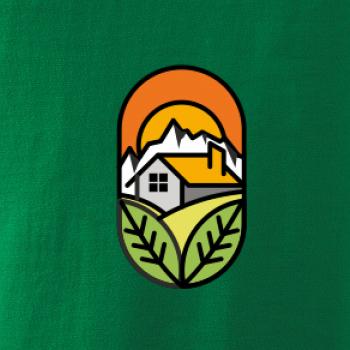 Chalupa při západu slunce