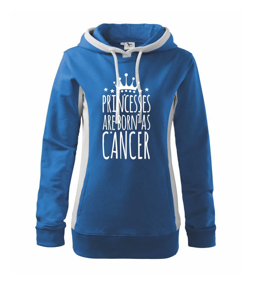 Princesses are born as Cancer - Rak - Mikina dámská Kangaroo s kapucí