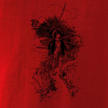 Kreslený kluk s prutem