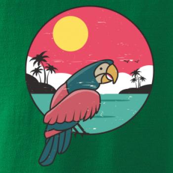 Papoušek v kruhu u moře