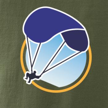 Paragliding modrý padák v kolečku