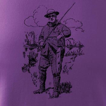 Kreslený rybář s úlovkem