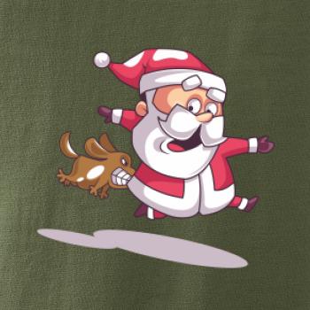Santa se zakousnutým psem