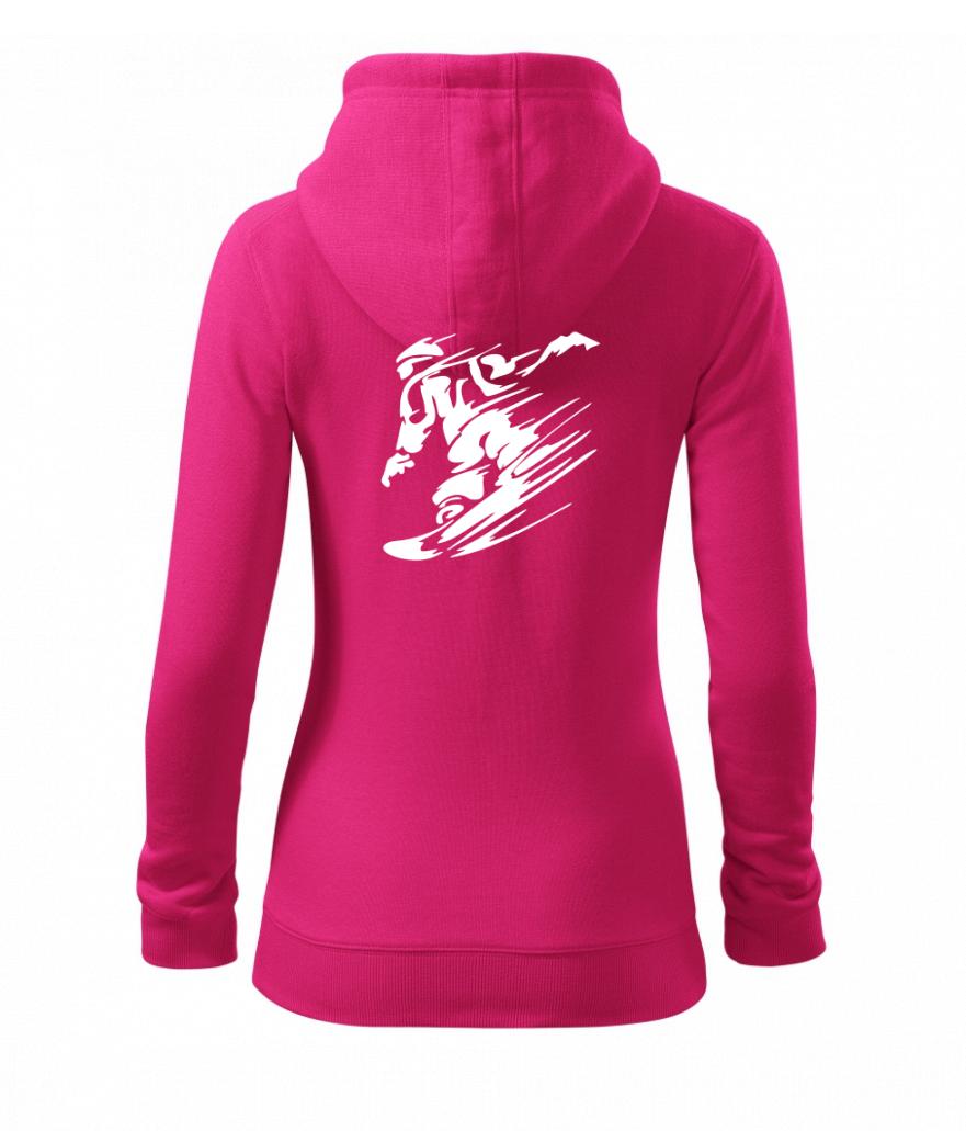 Rychlý snowboardista - Dámská mikina trendy zipper s kapucí