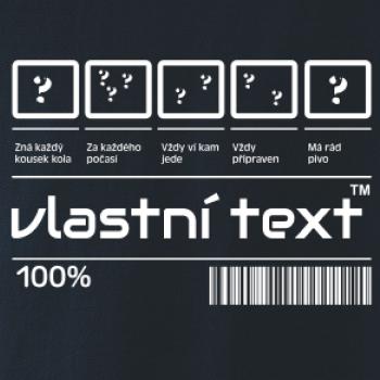 Čárový kód - Vlastní text Čárový kód - Vlastní text