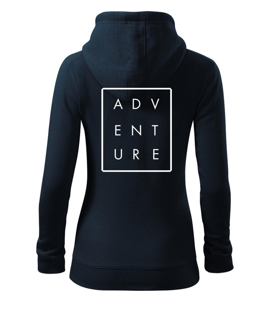Adventure obdelník - Dámská mikina trendy zipper s kapucí
