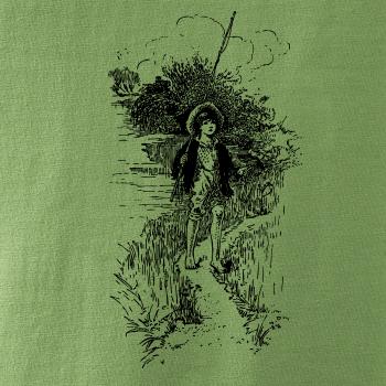 Kreslený kluk s prutem