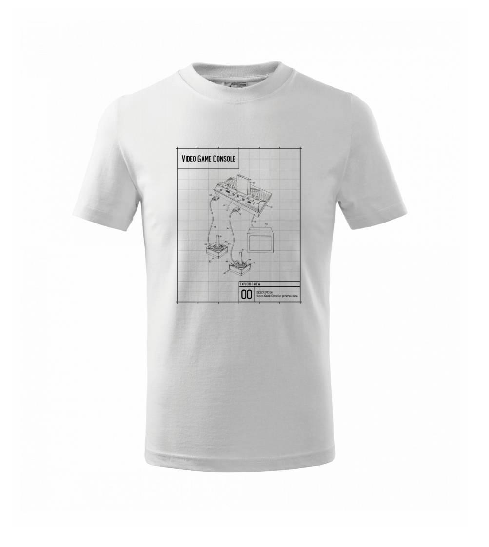 Nákres video game console s joystickem