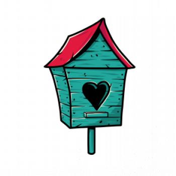 Barevná budka pro ptáky