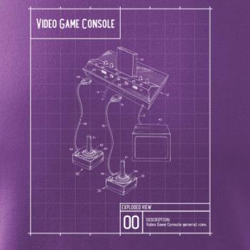 Nákres video game console s joystickem
