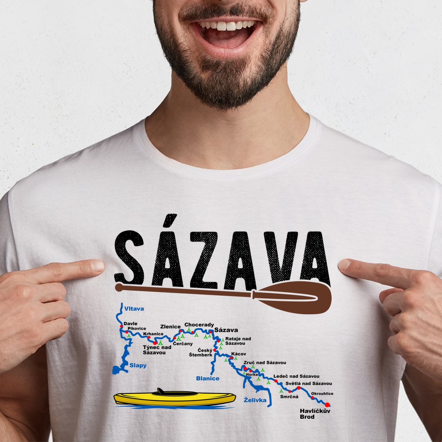 Mapa řeky Sázavy