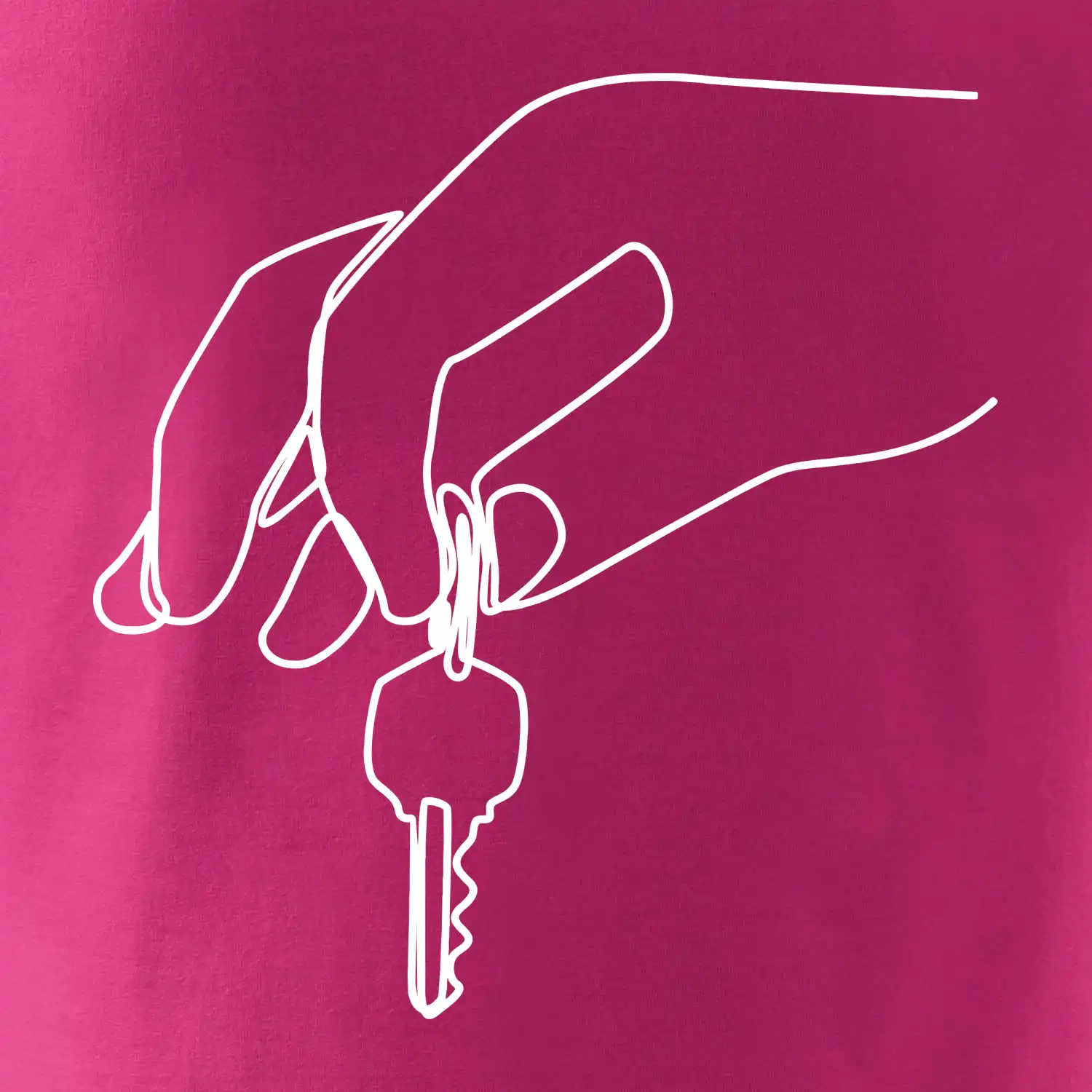 Klíče a ruka jedním tahem