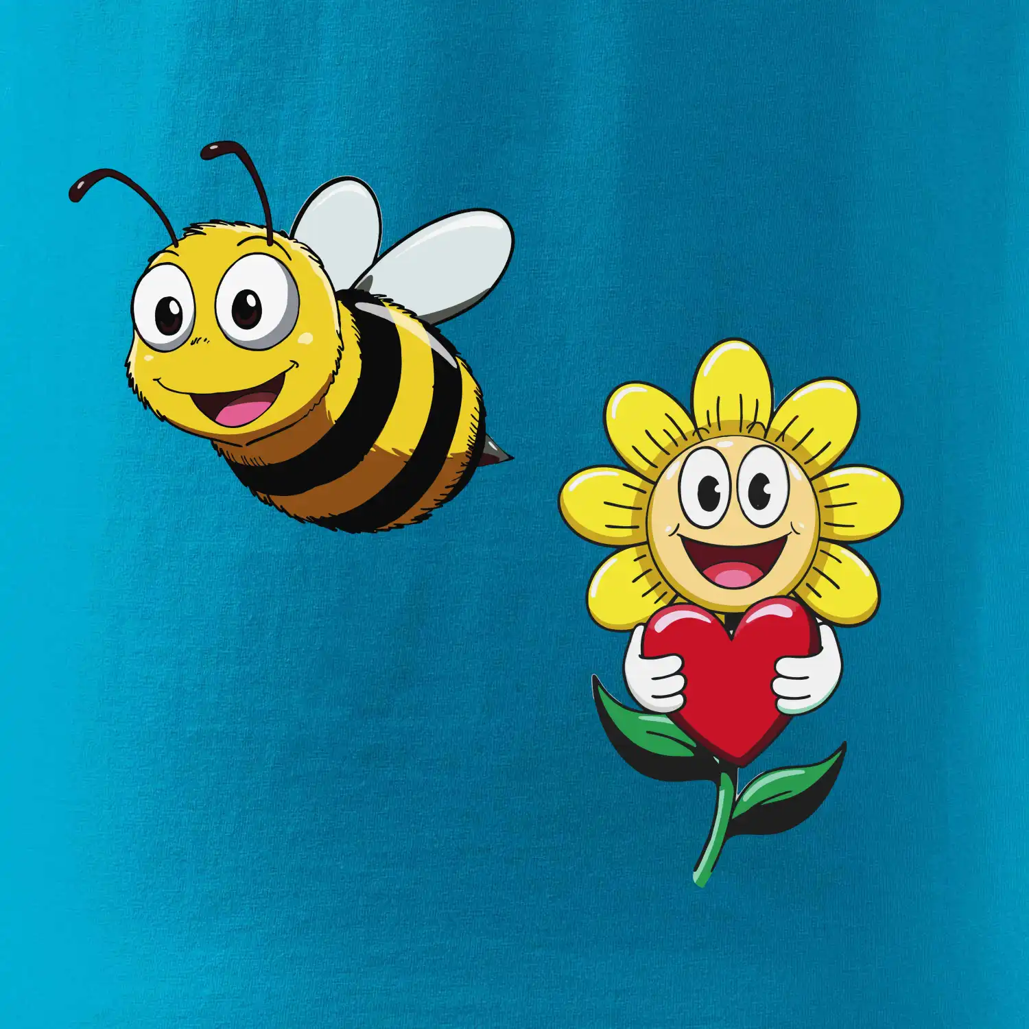 Parové triko - Včela a květina