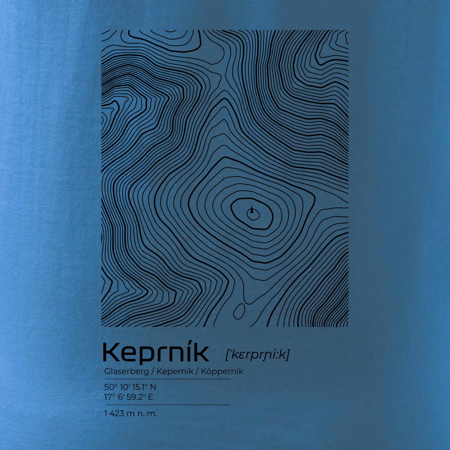 Keprník - vrstevnice v obdélníku
