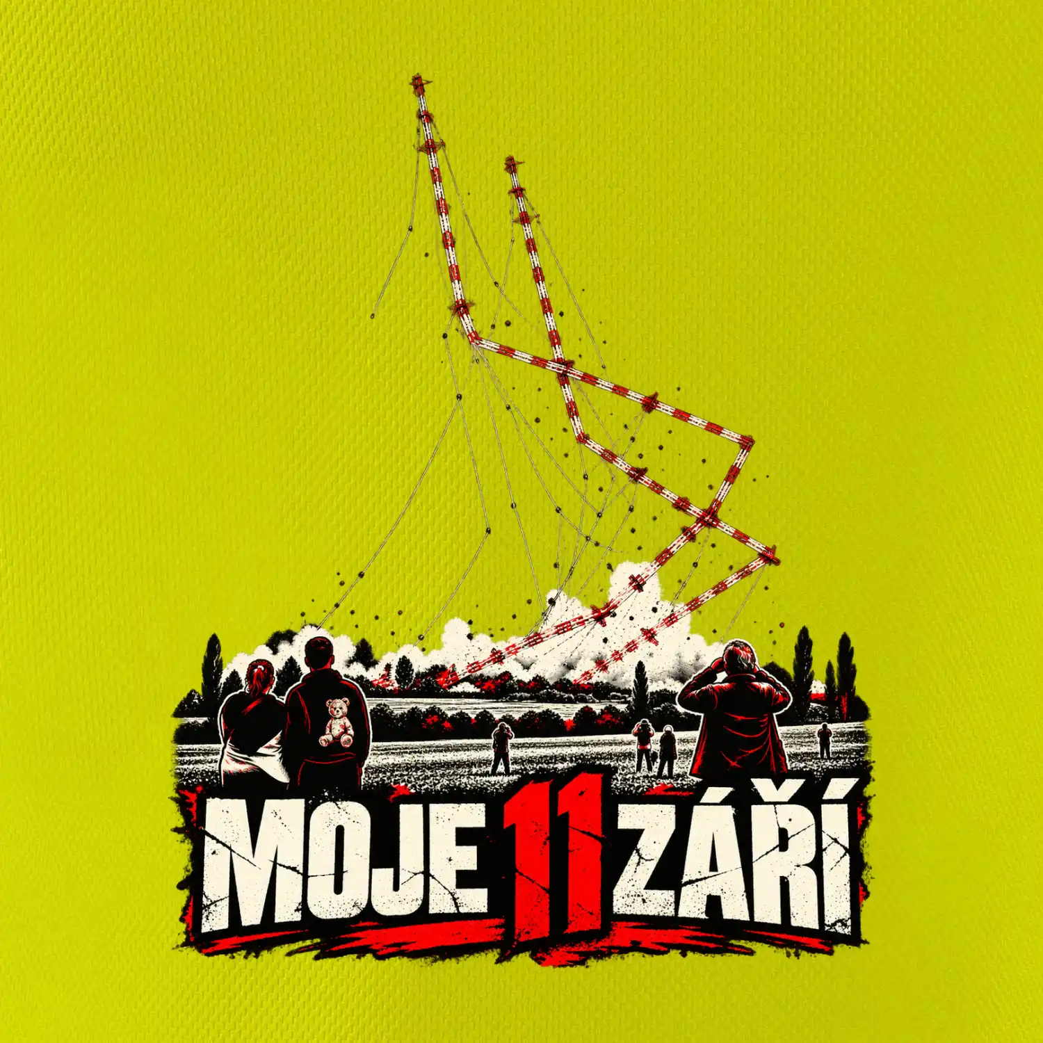 Liblice B demolice dvou stožárů moje 11 září dramatický potisk