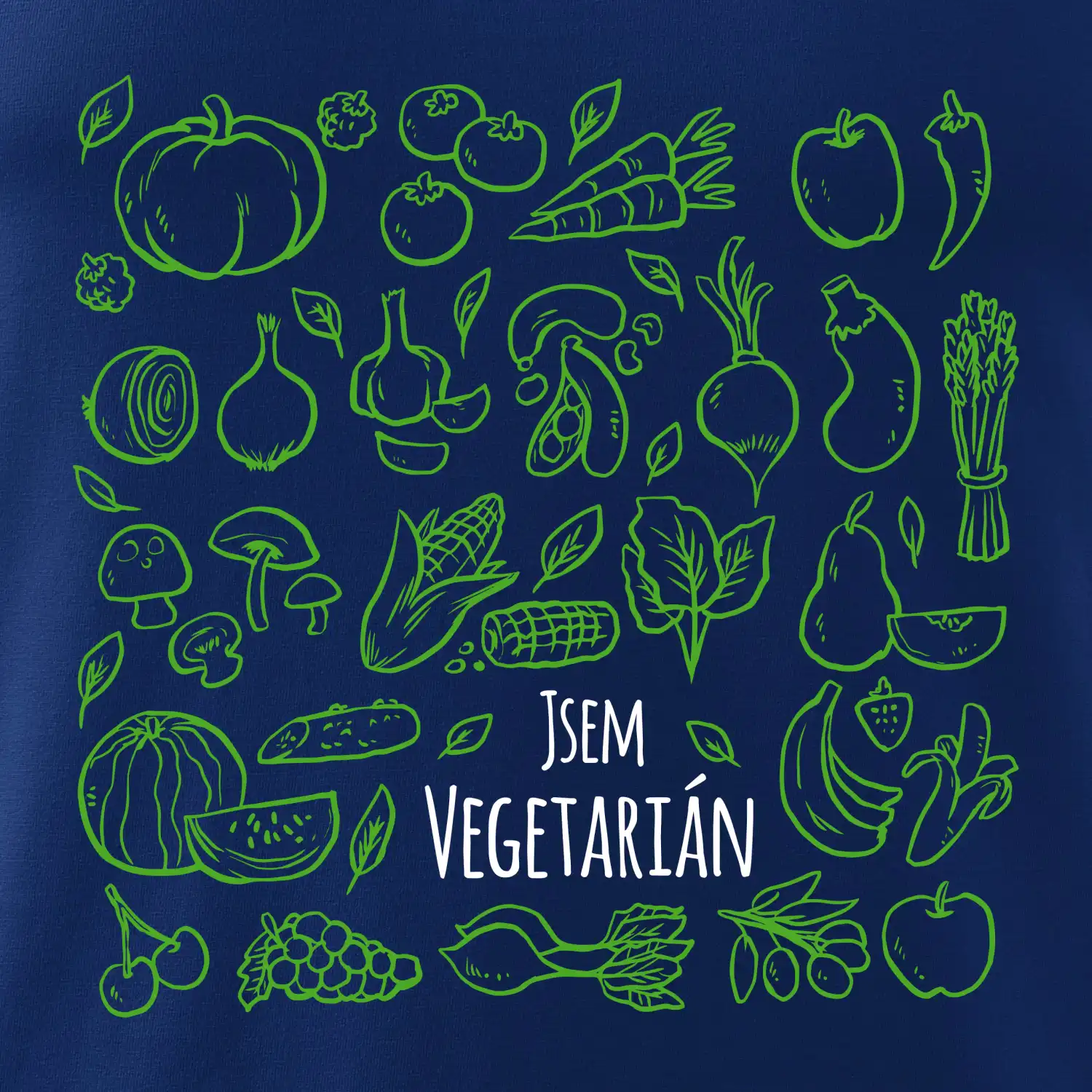 Jsem vegetarián - zelenina ve čtverci