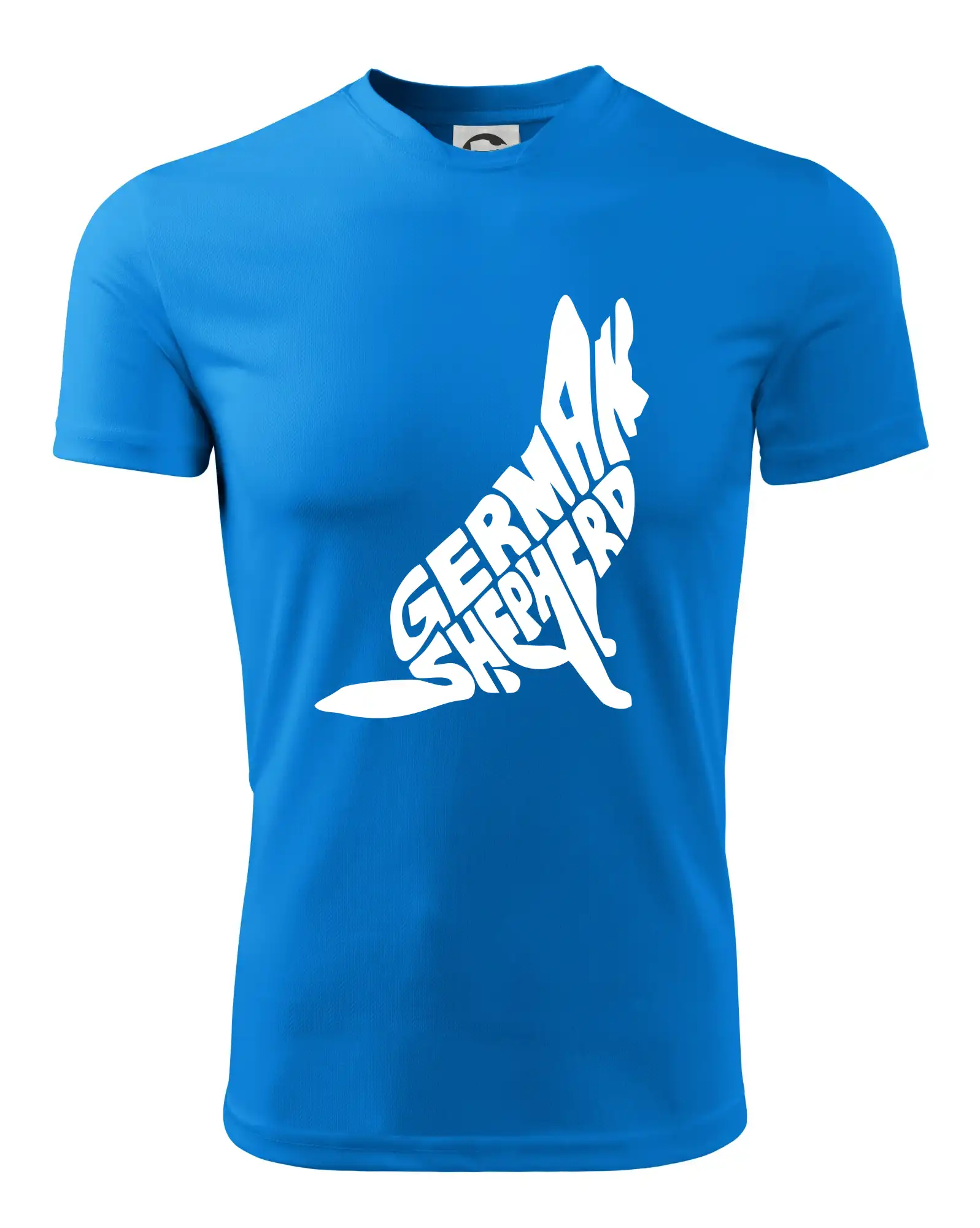 Německý ovčák sedící napis