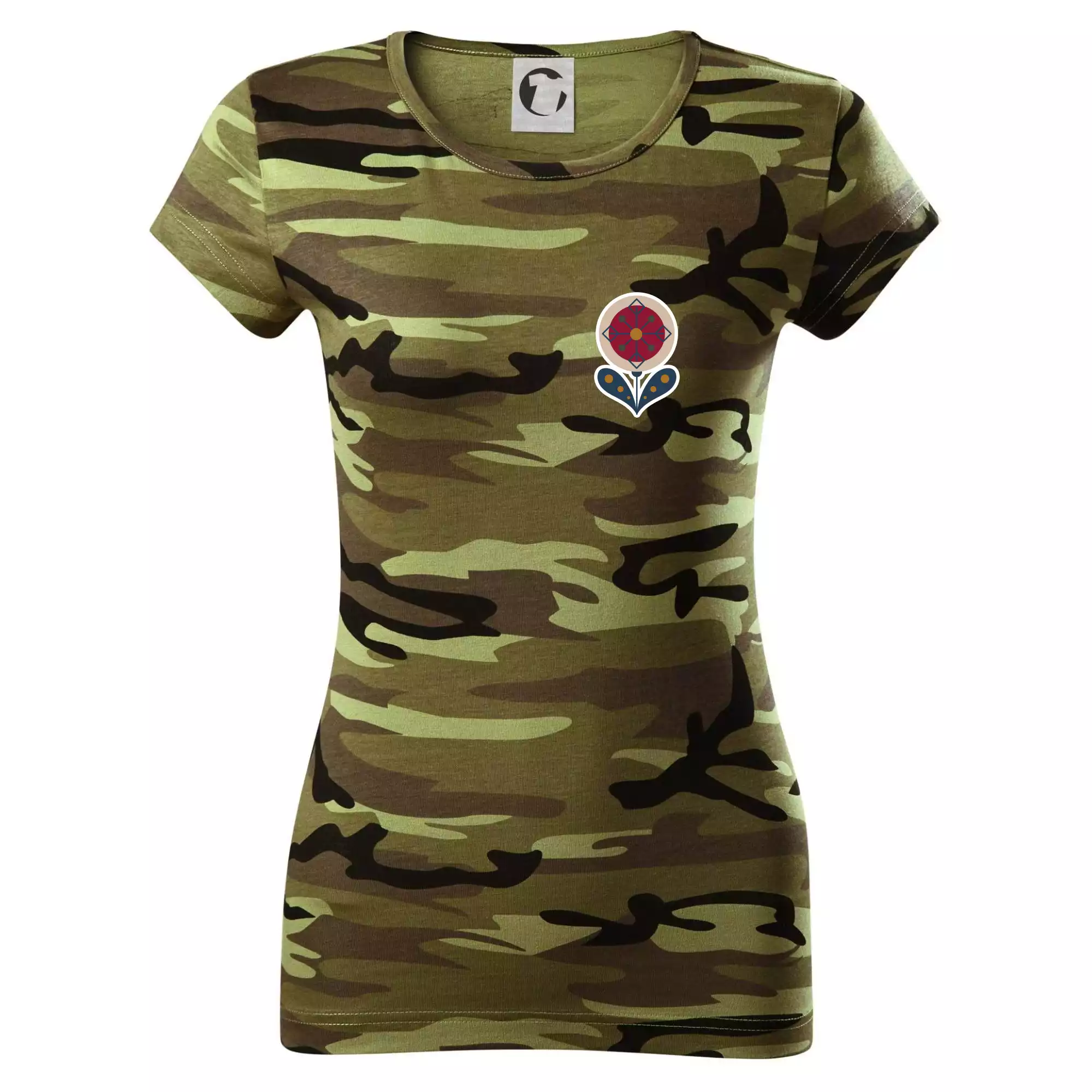 Folklor na prsu květina kulatá