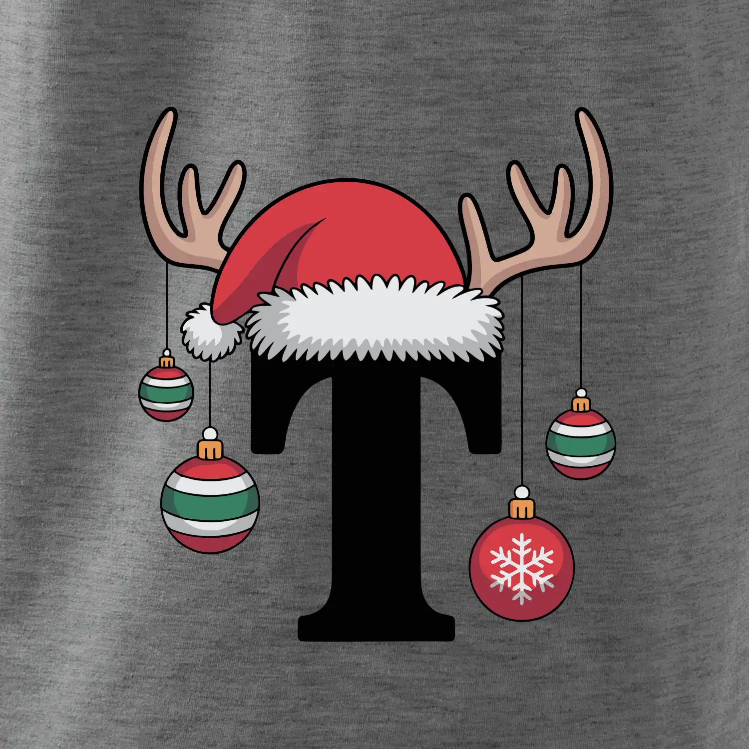 Vanoční rodinná trička - písmeno a čepice