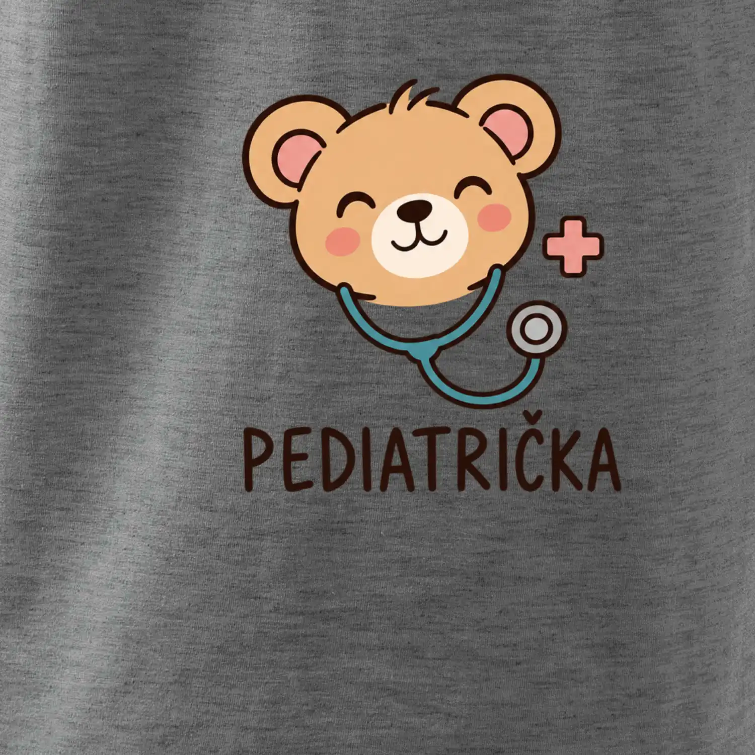Pediatrička - minimalistický medvídek s křížkem
