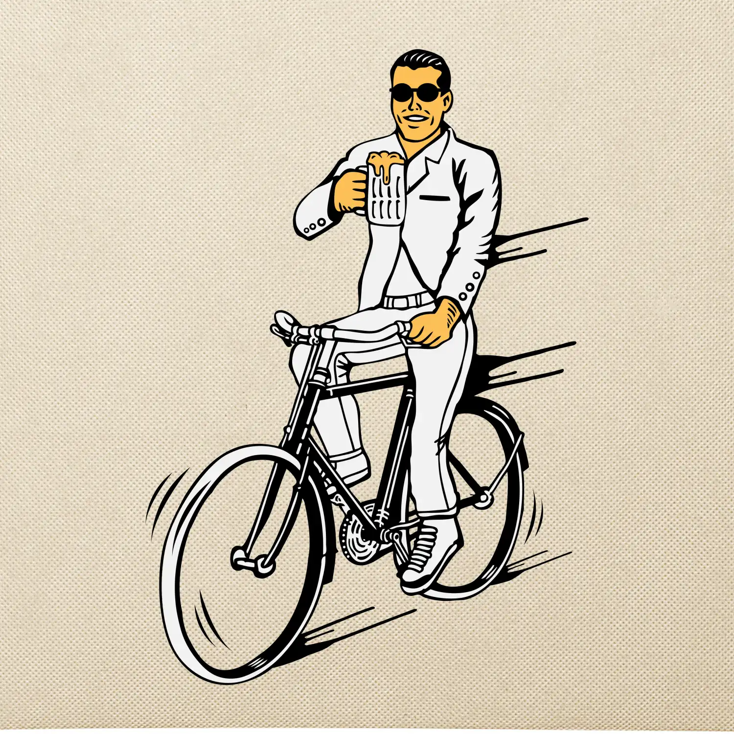 Gentleman na kole s pivem