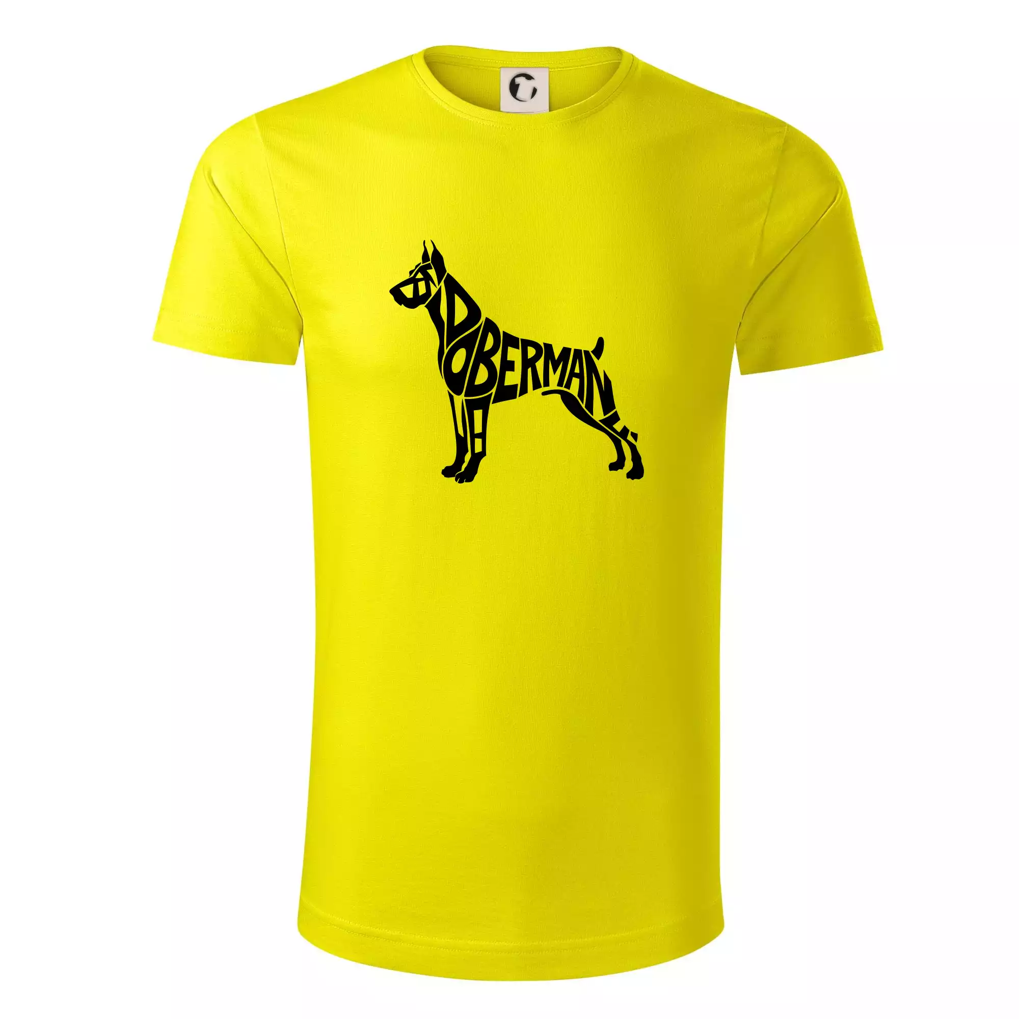 Doberman - nápis v tělě