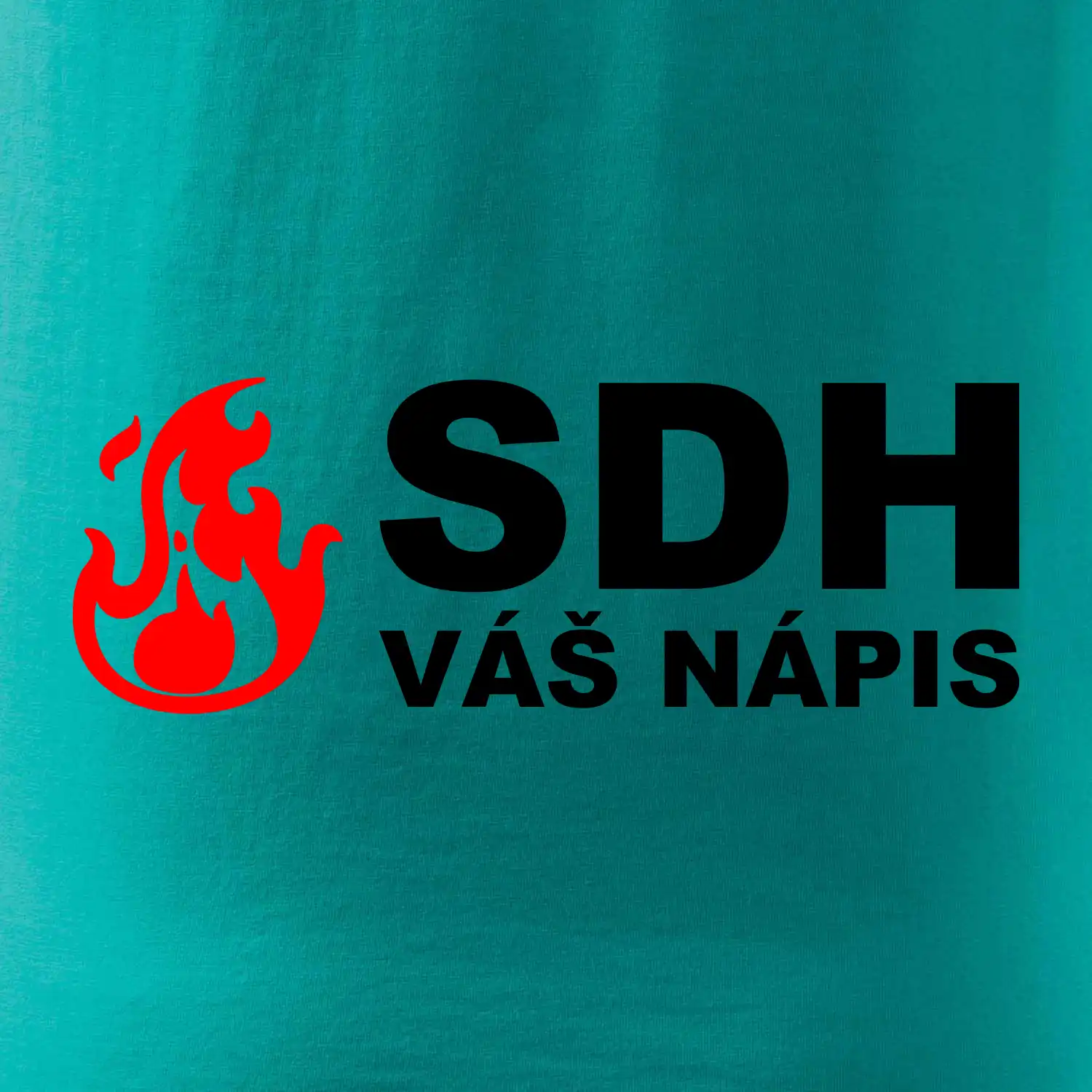 SDH nápis (oheň, název sboru - vlastní nápis)