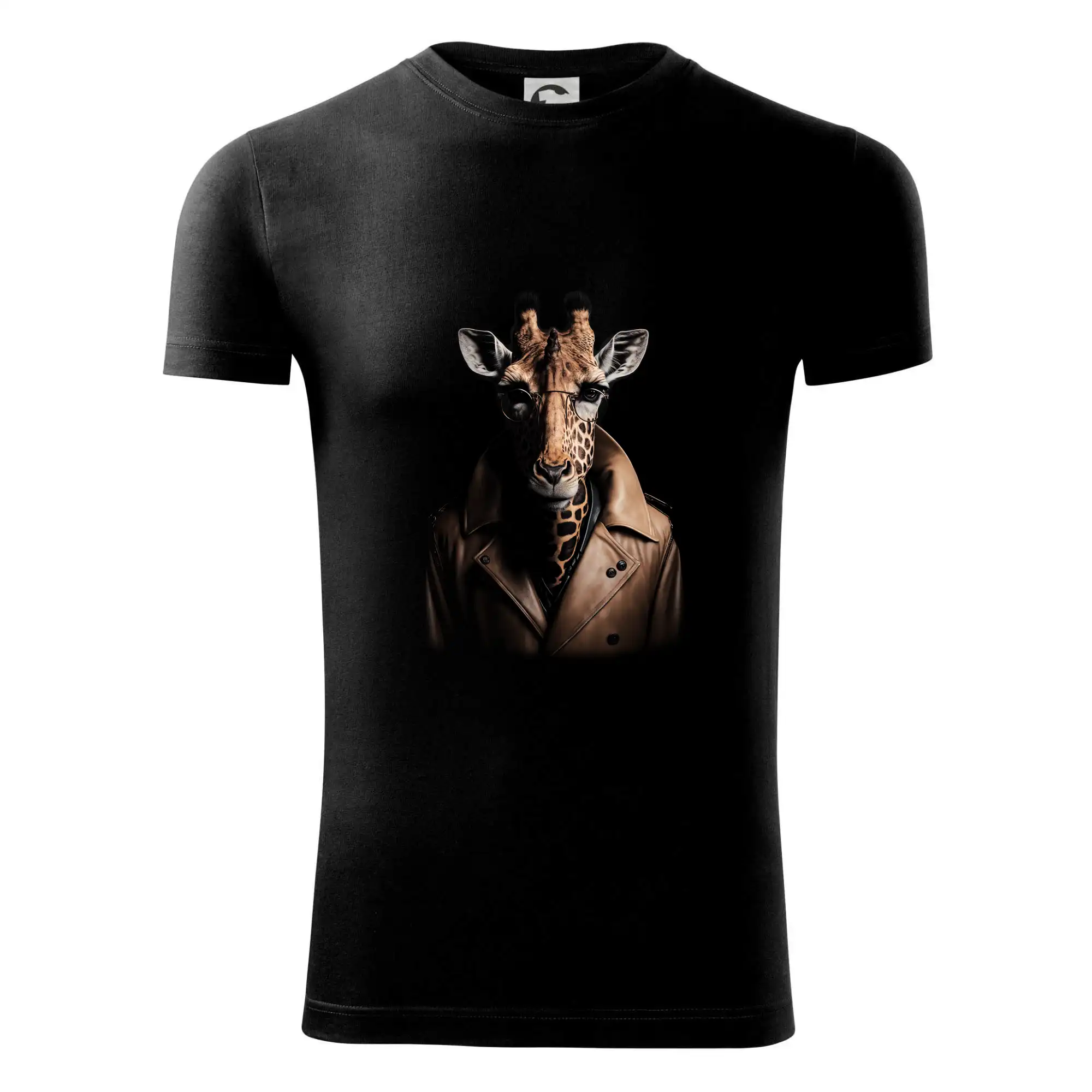 Žirafa v kožené bundě