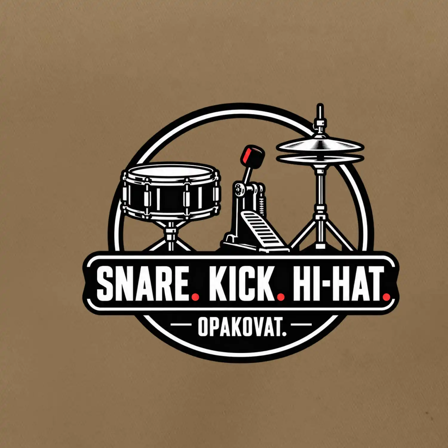 Snare kick hi-hat opakovat - bubenické trio