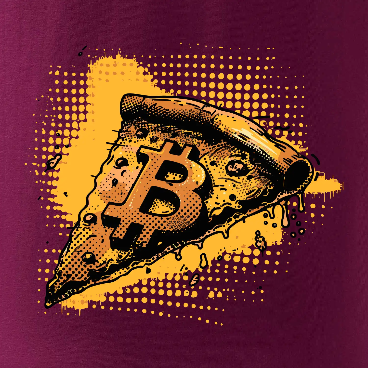 Bitcoin oranžová pizza