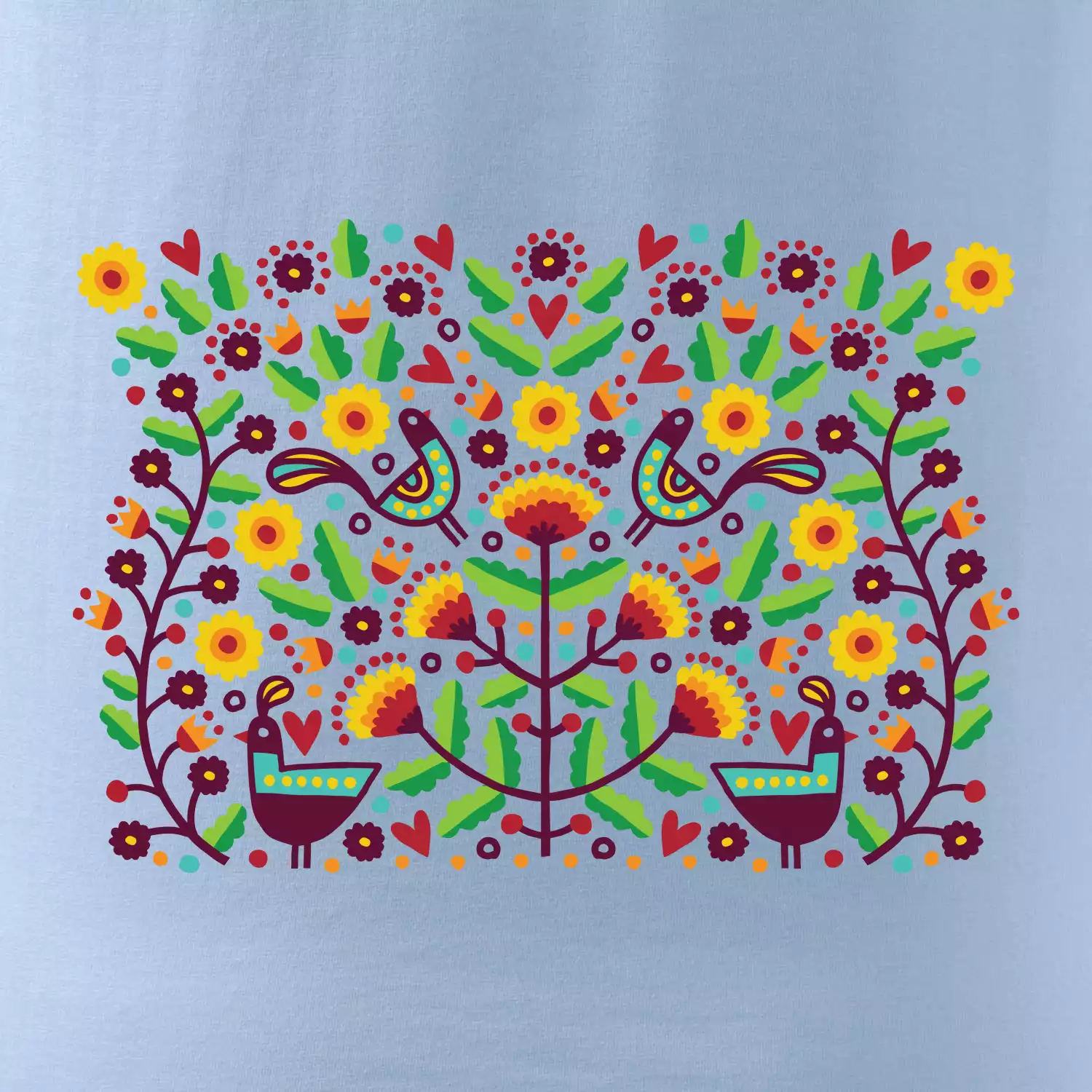 Folklor - barevně kvetiny obdélník