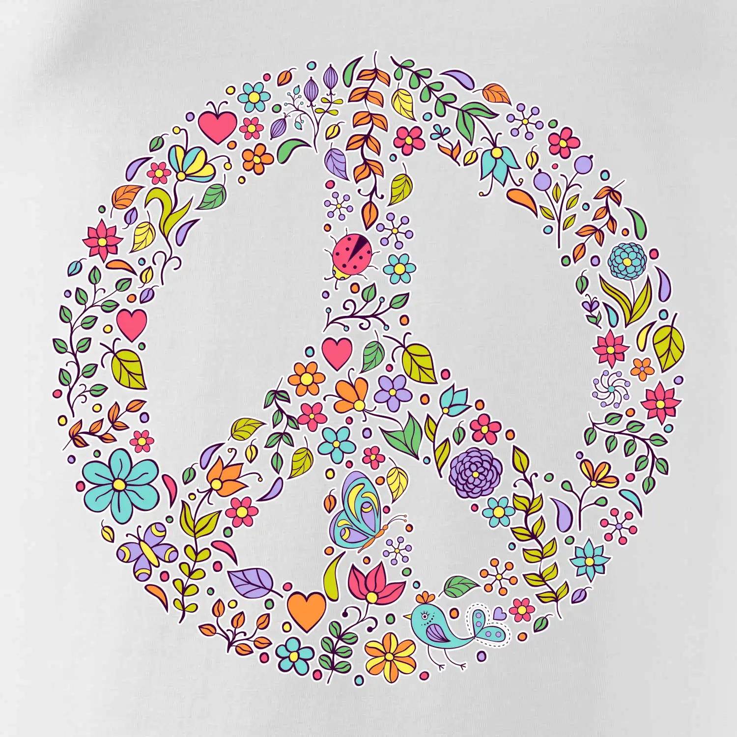 Peace symbol lístečky