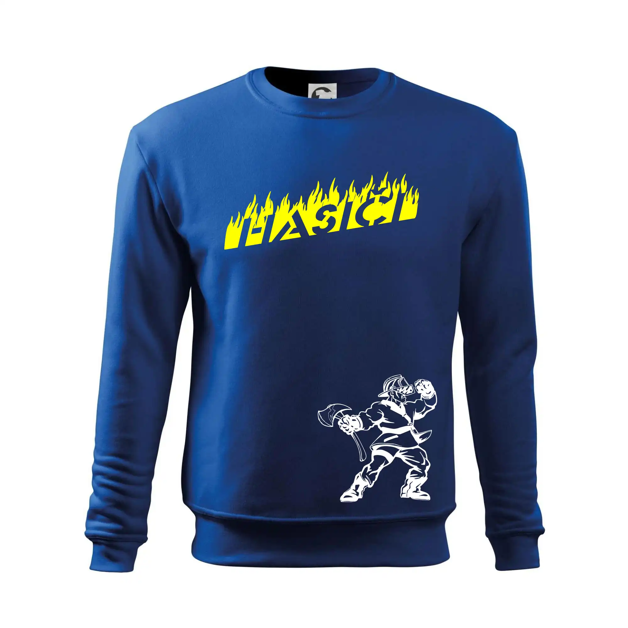 Hasič stojící - nápis hasiči - Velký nápis  na zádech