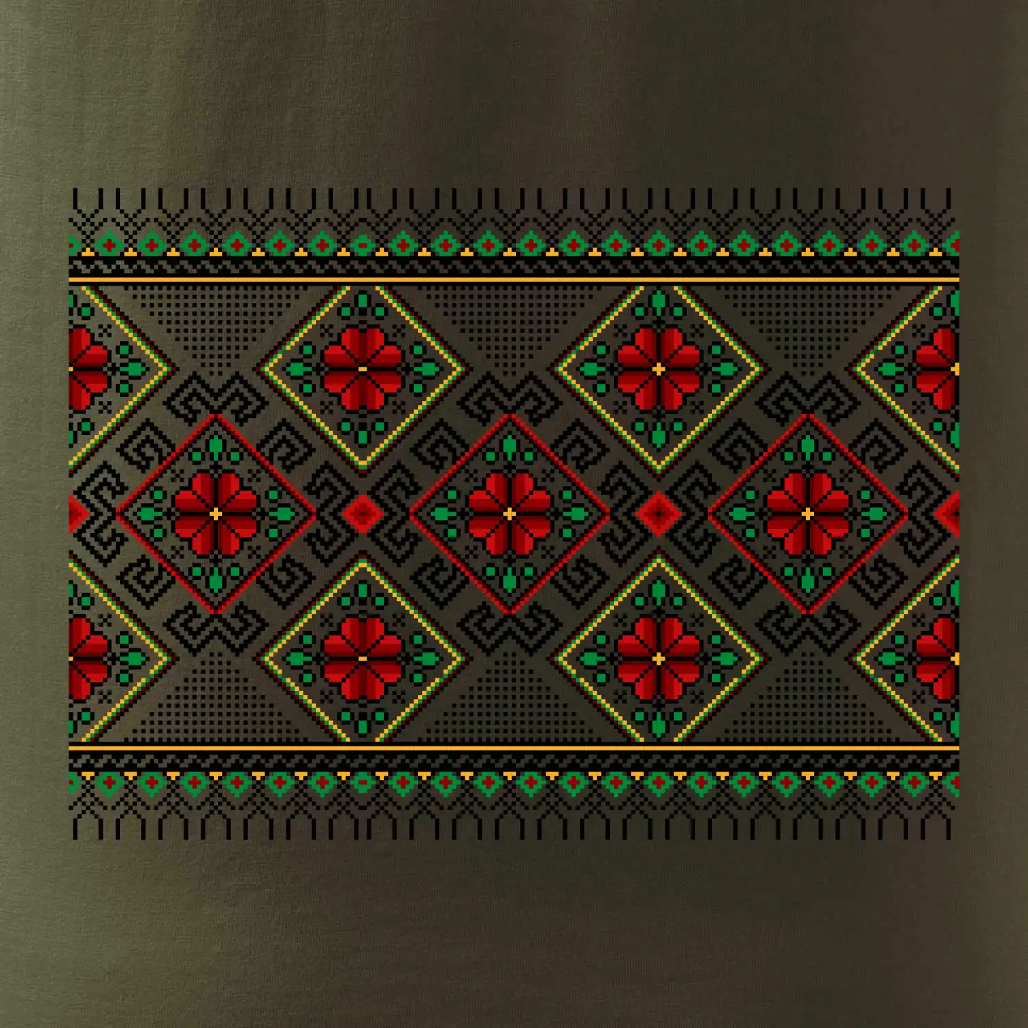 Ukrajinský vzor - Červeno Zelený