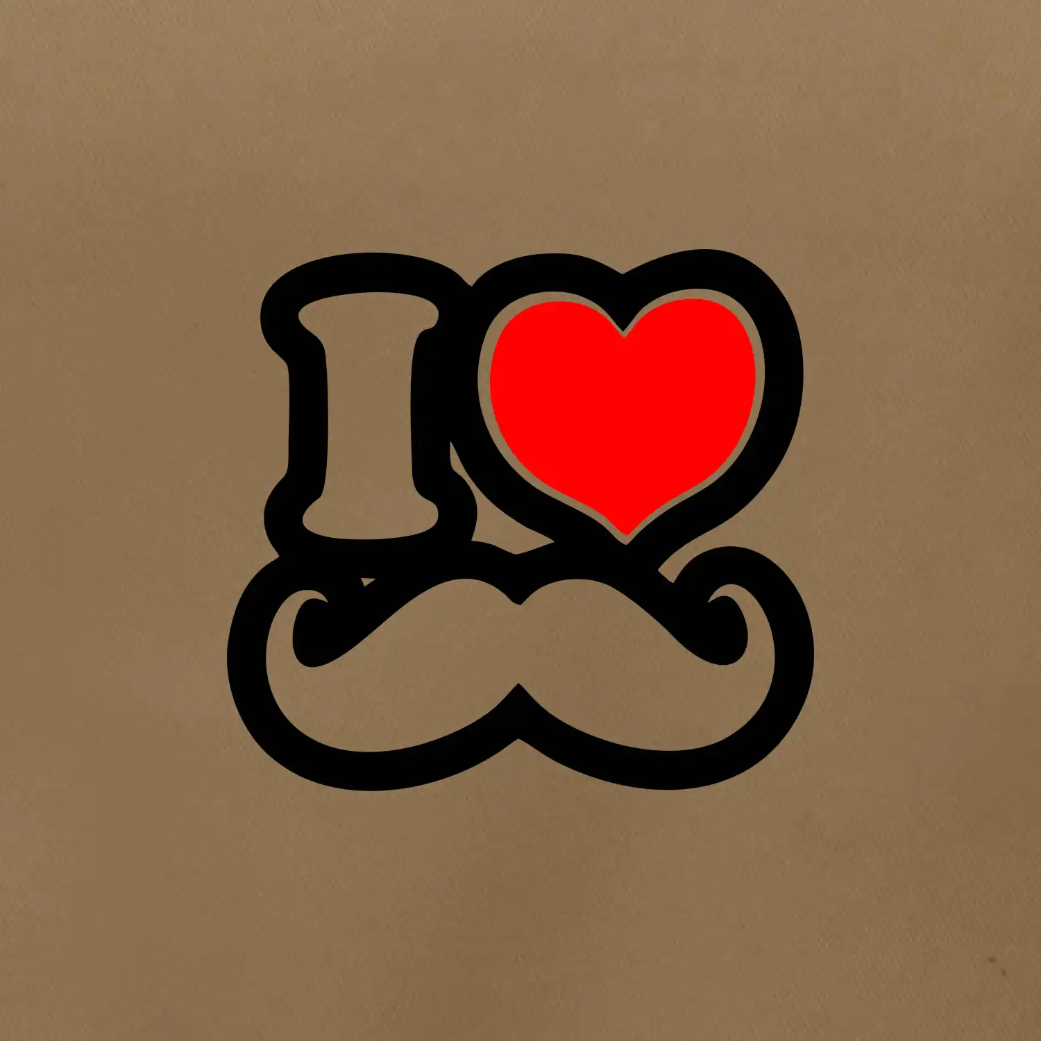 i love mustache - obrys