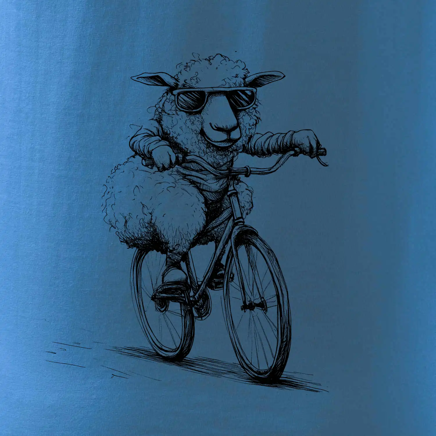 Ovce s brýlemi na kole