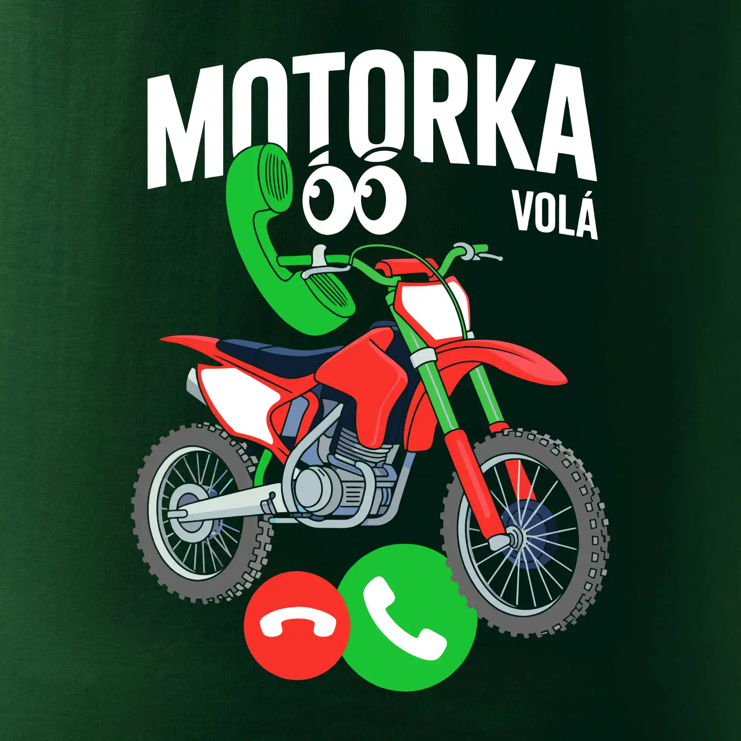 Karikatura motorka cross volá