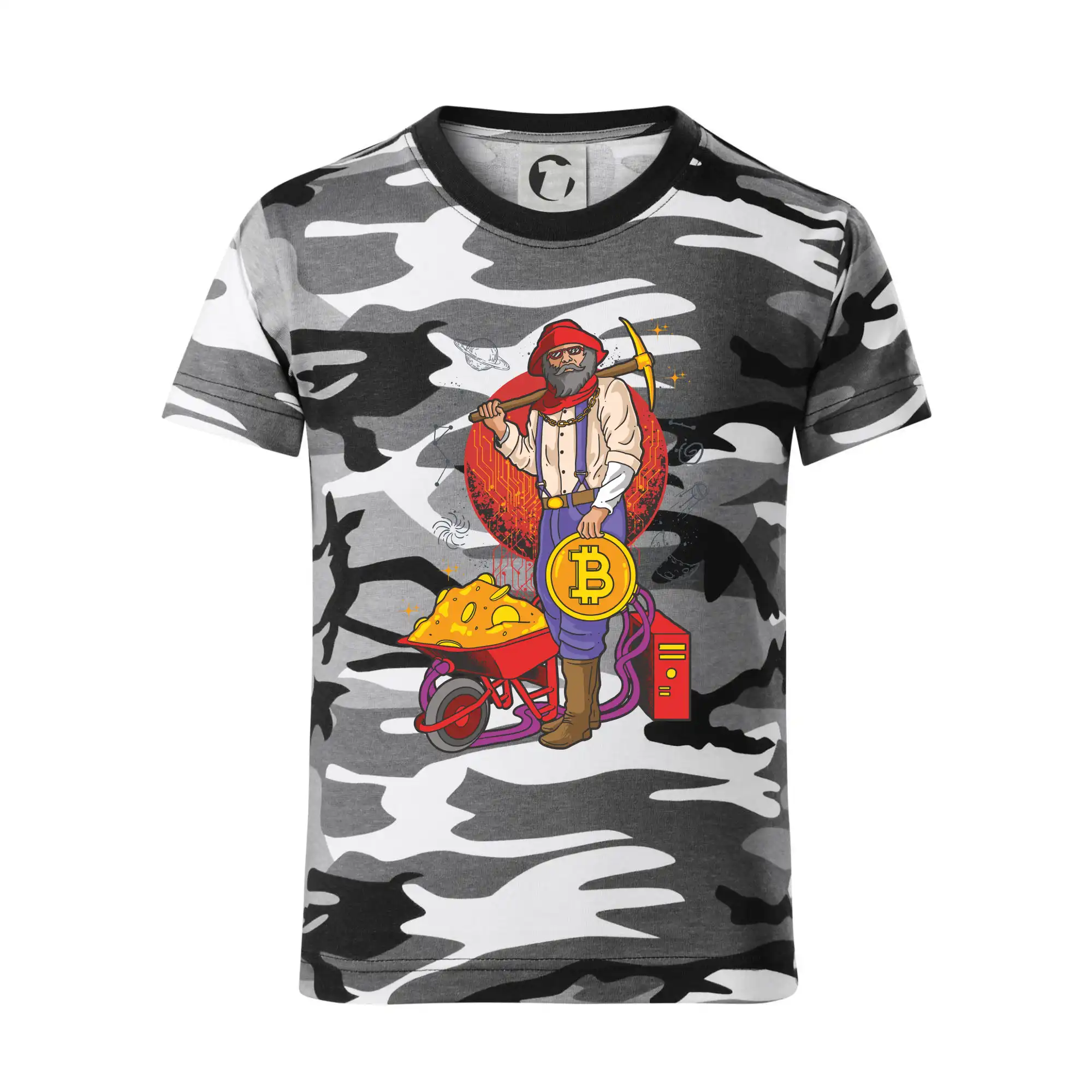 Horník těží bitcoiny