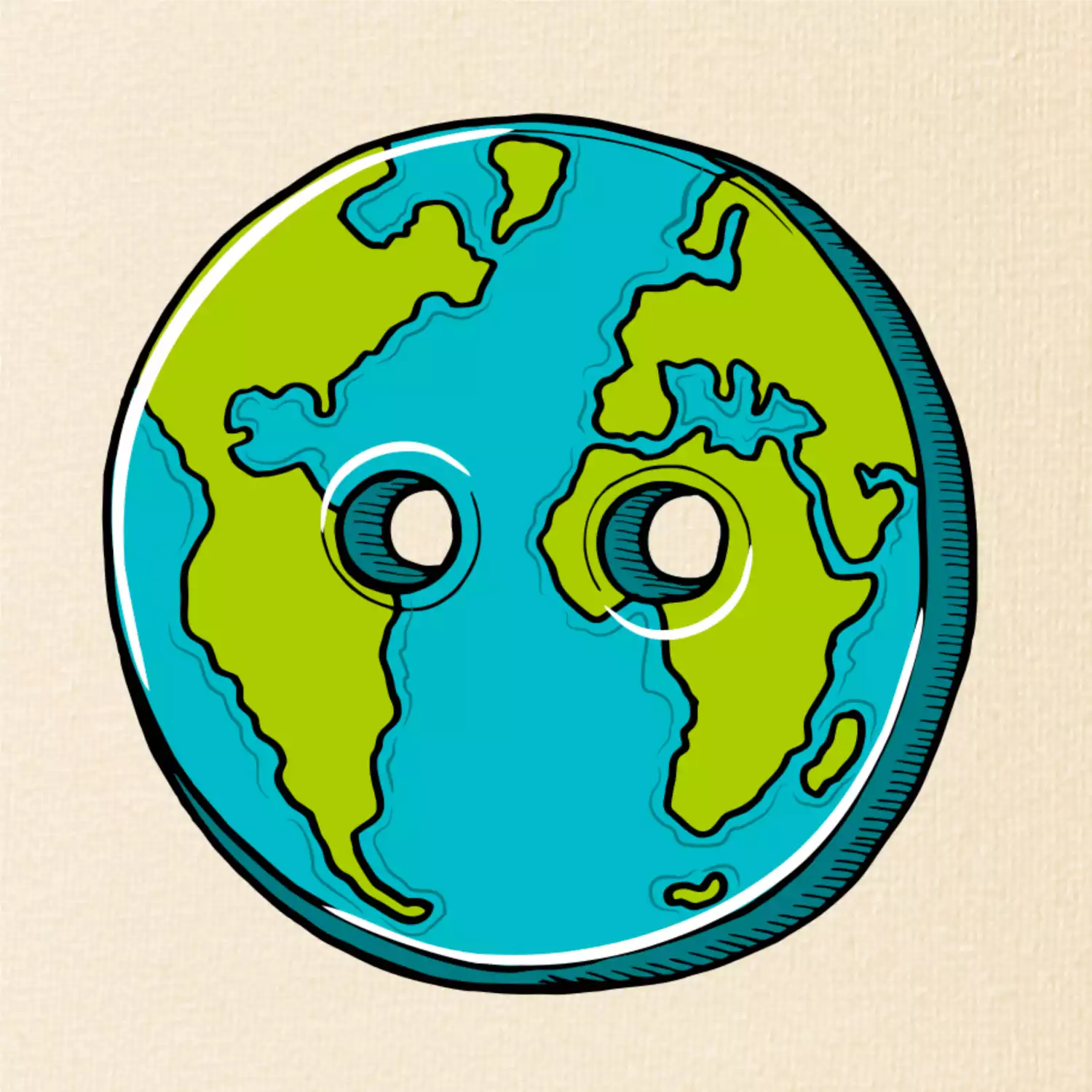 Planeta země knoflík (Pecka design)