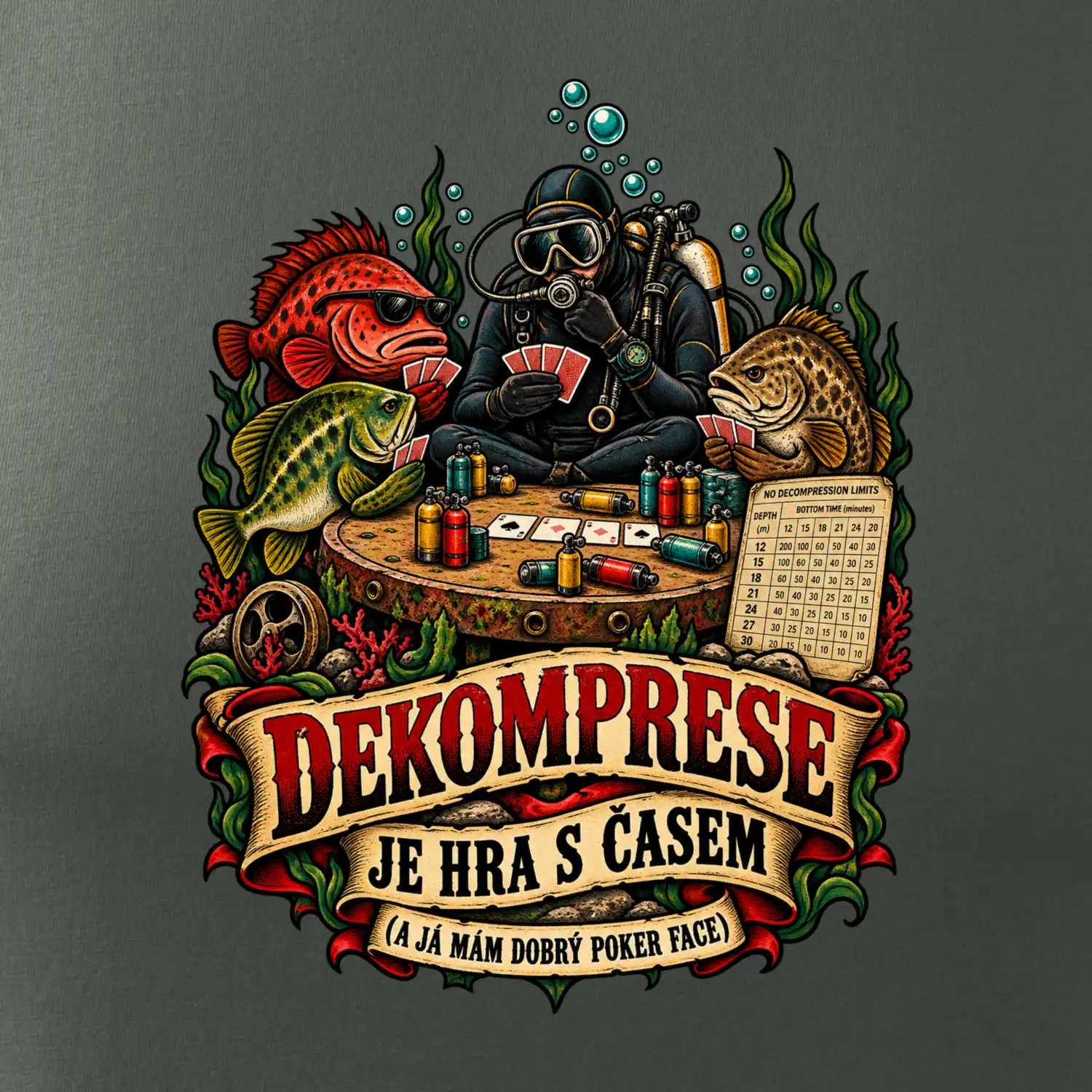 Dekompresní poker s rybami
