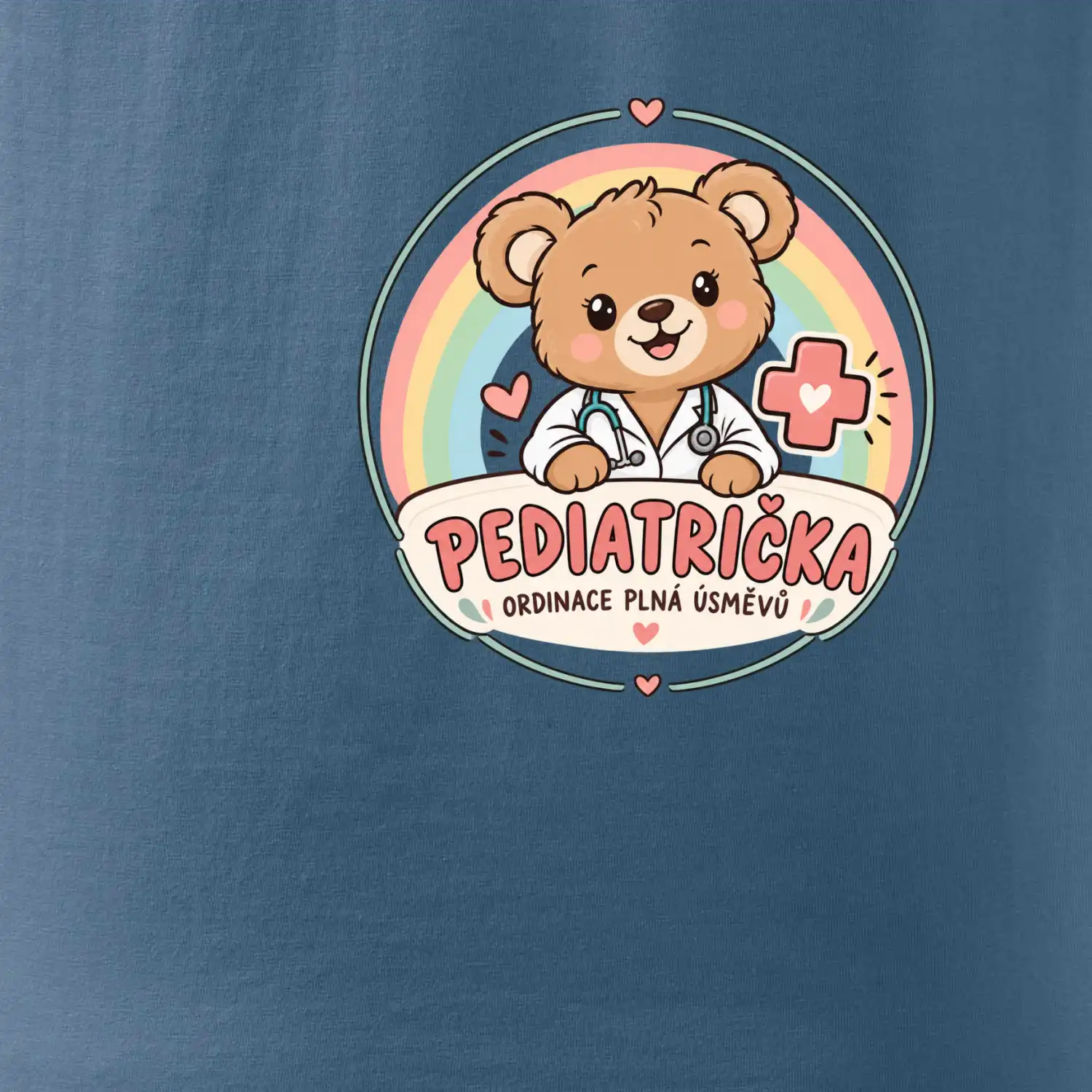 Pediatrička ordinace plná úsměvů - medvídek a duha