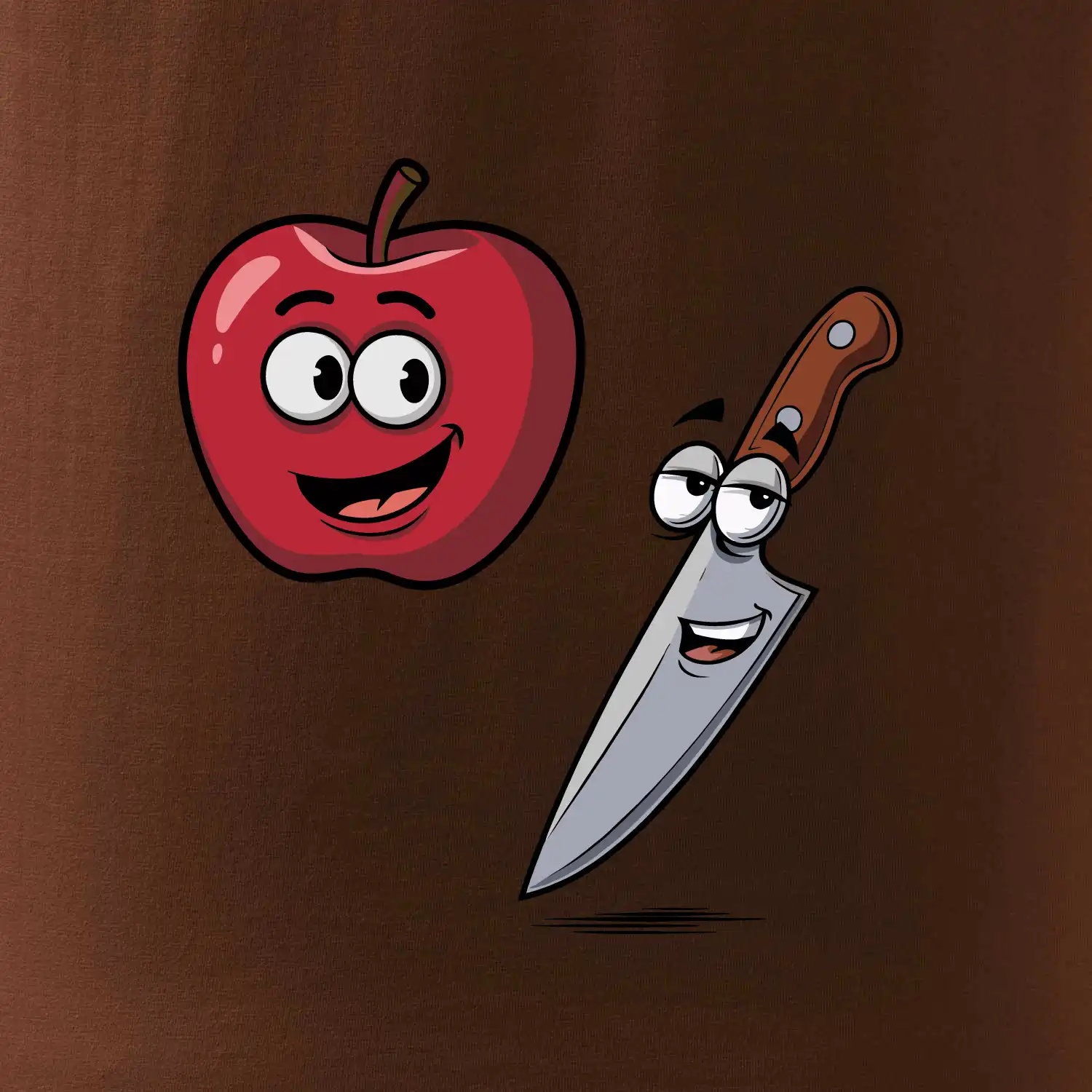 Parové triko - Jablko a nůž