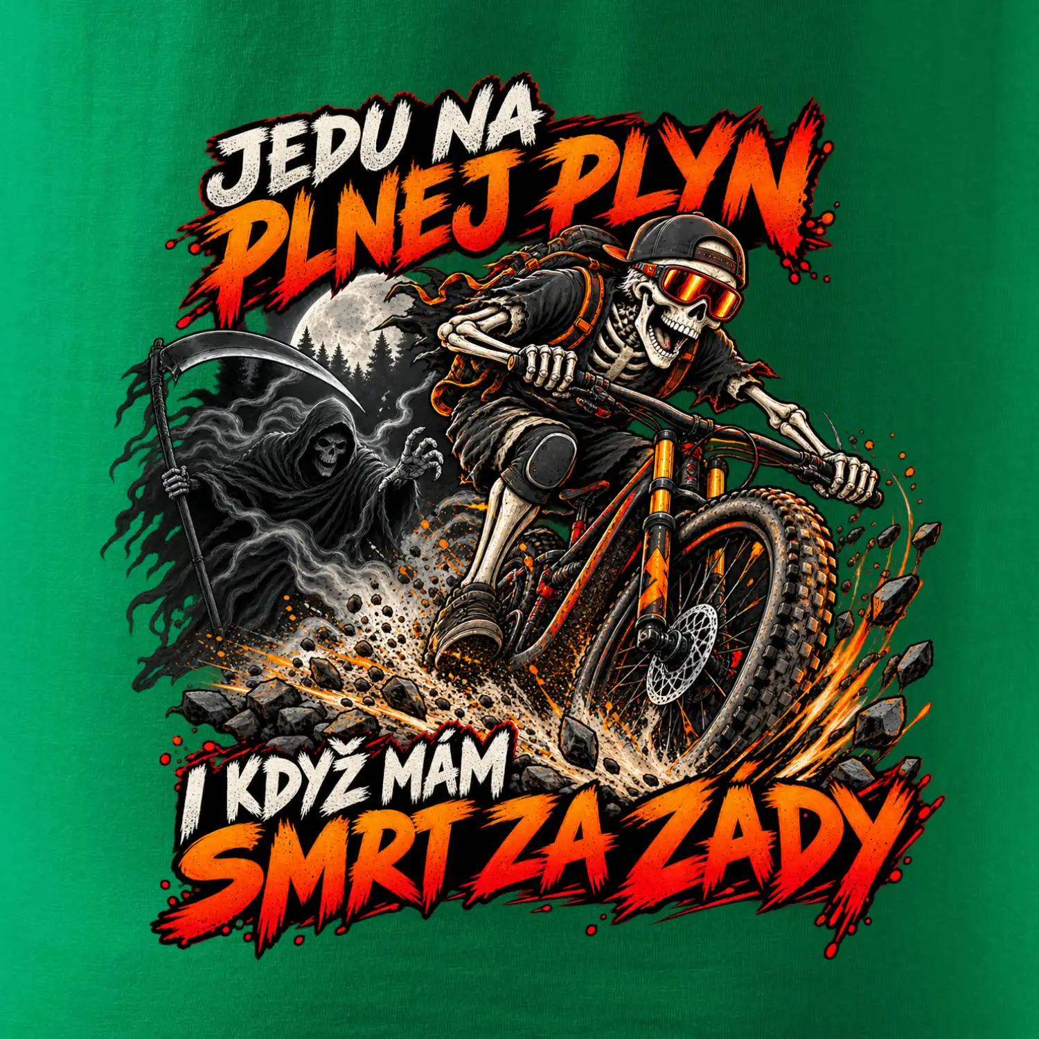 Kostlivec na horském kole ujíždí smrti