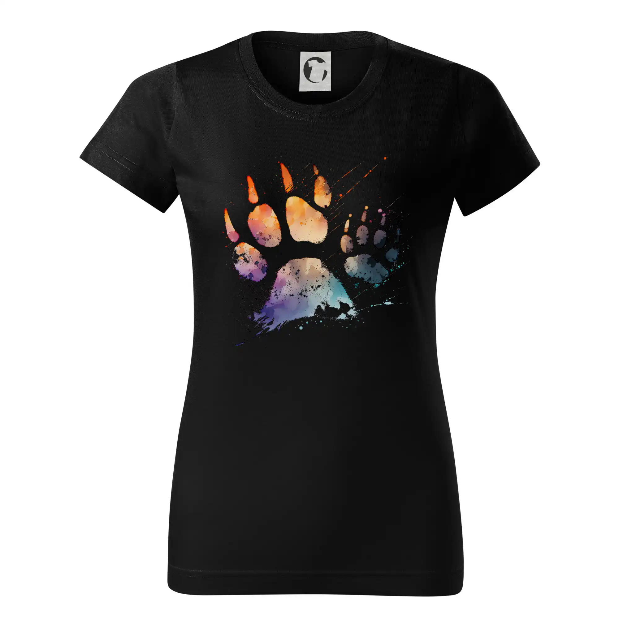 Dvě kočičí packy vodovou barvou