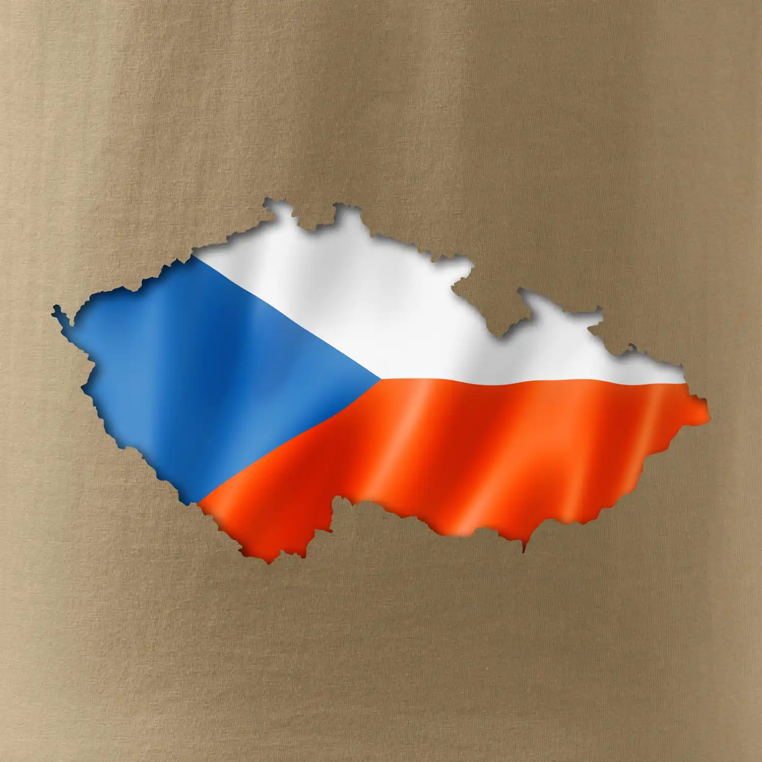 Česká vlajka v obrysu republiky