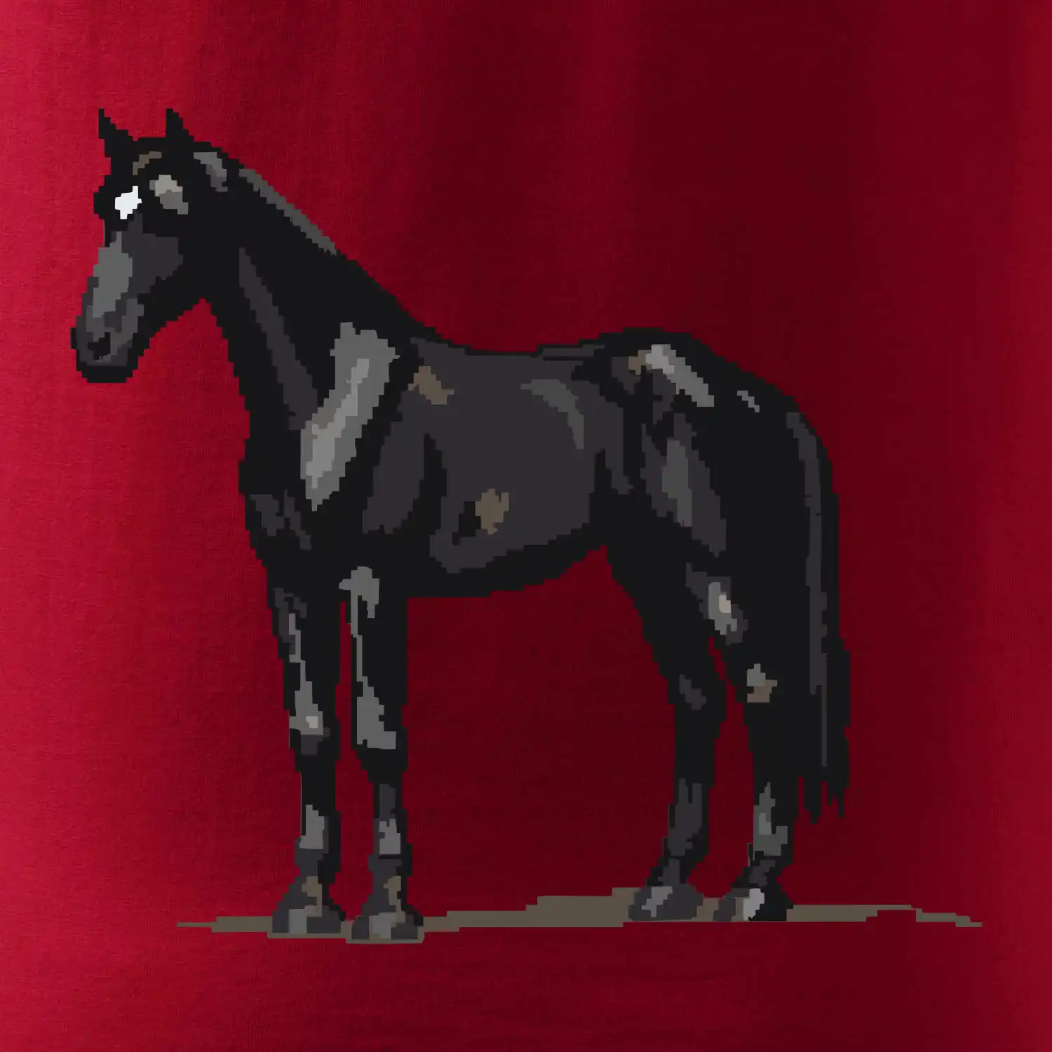 Černý kůň pixel