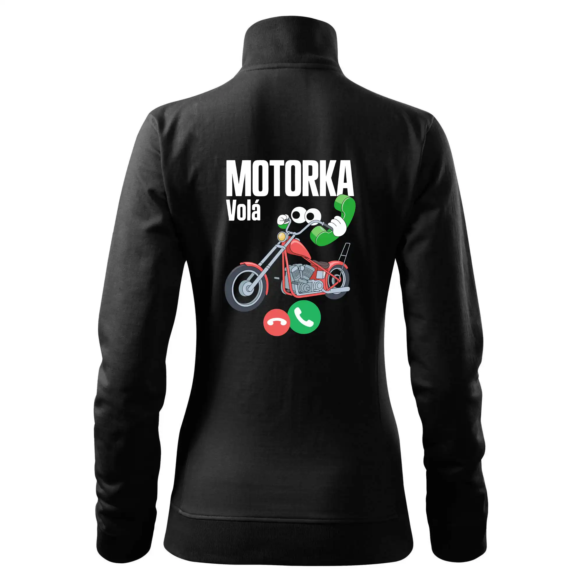 Karikatura motorka chopper volá