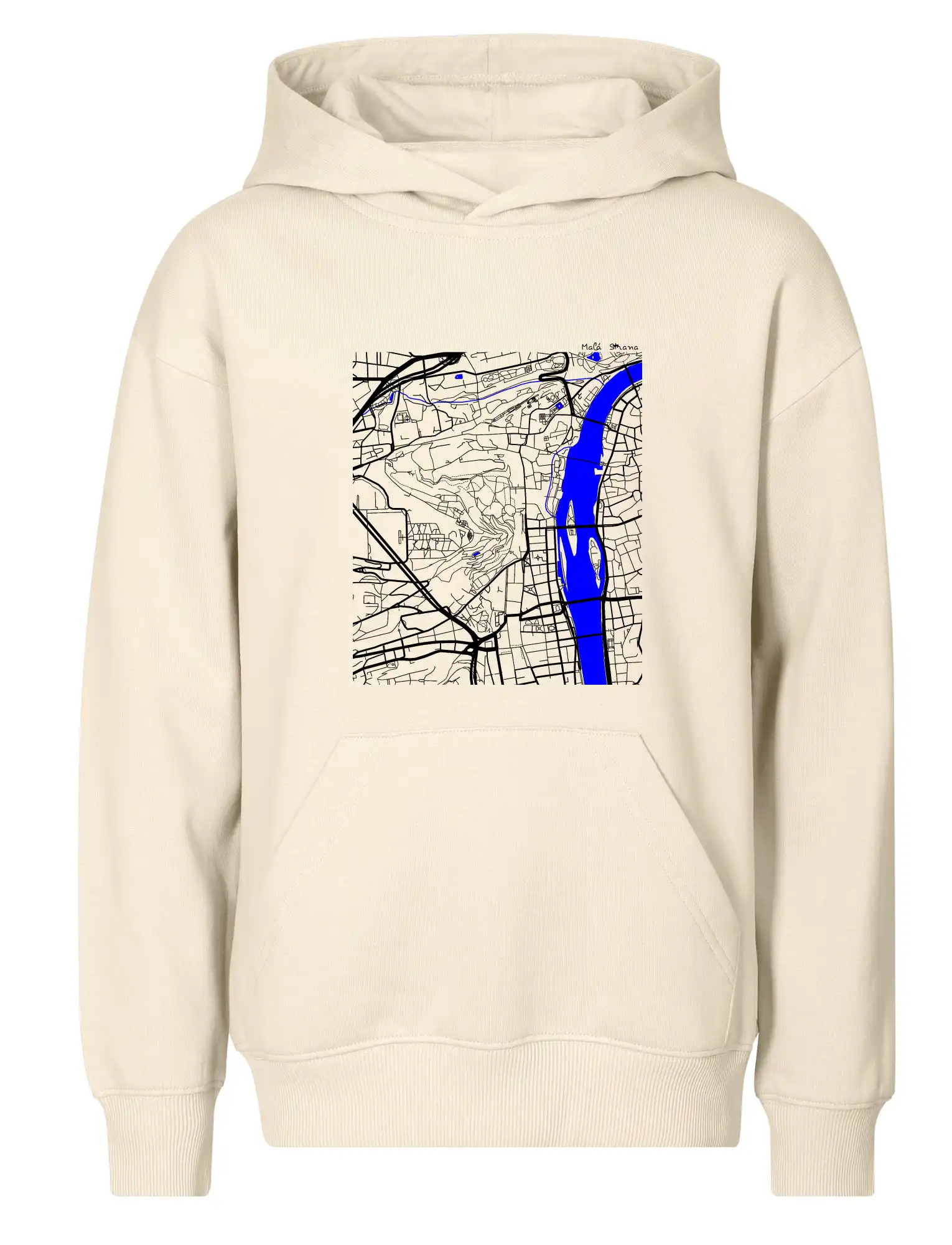 Praha Malá Strana - Mapa s vodními toky