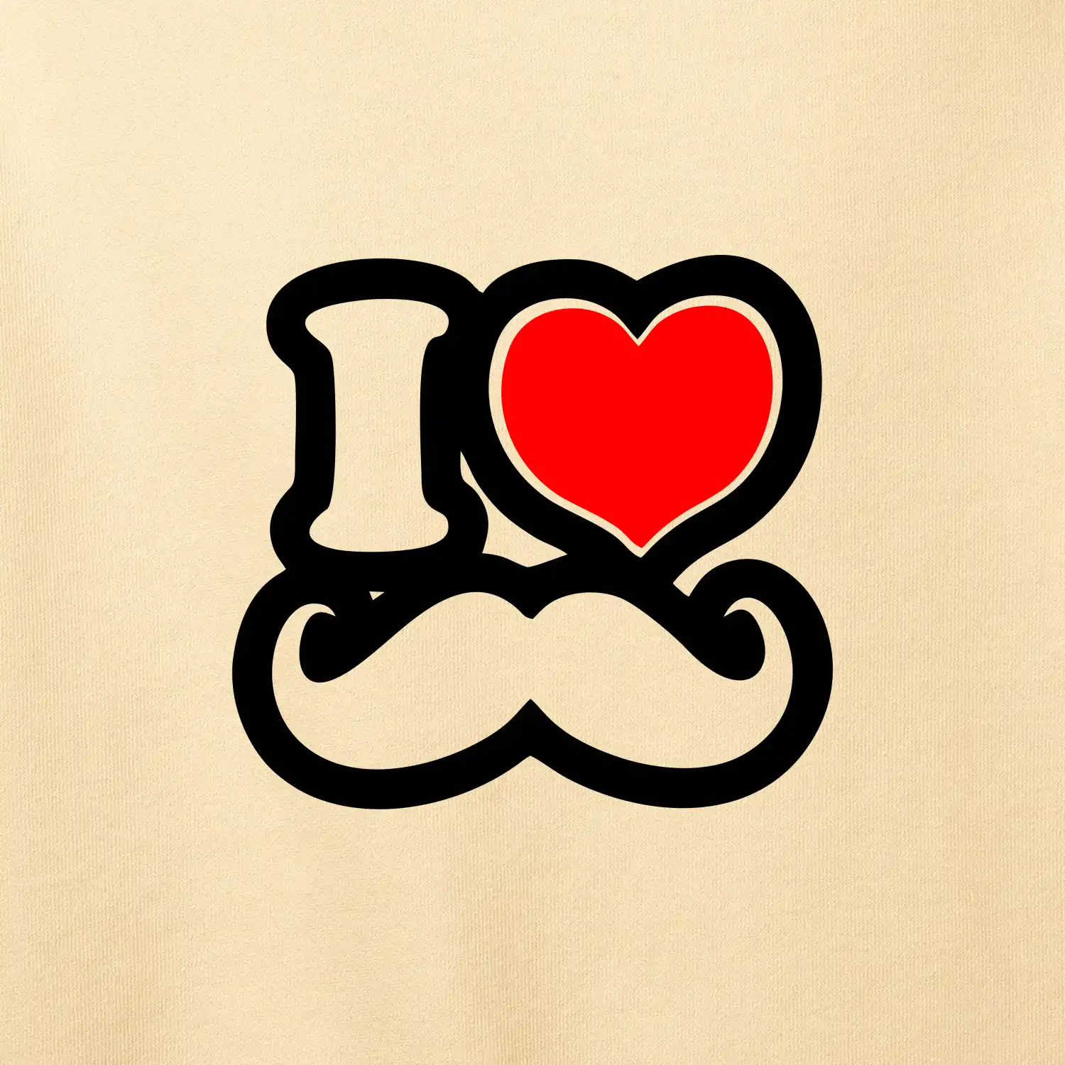 i love mustache - obrys