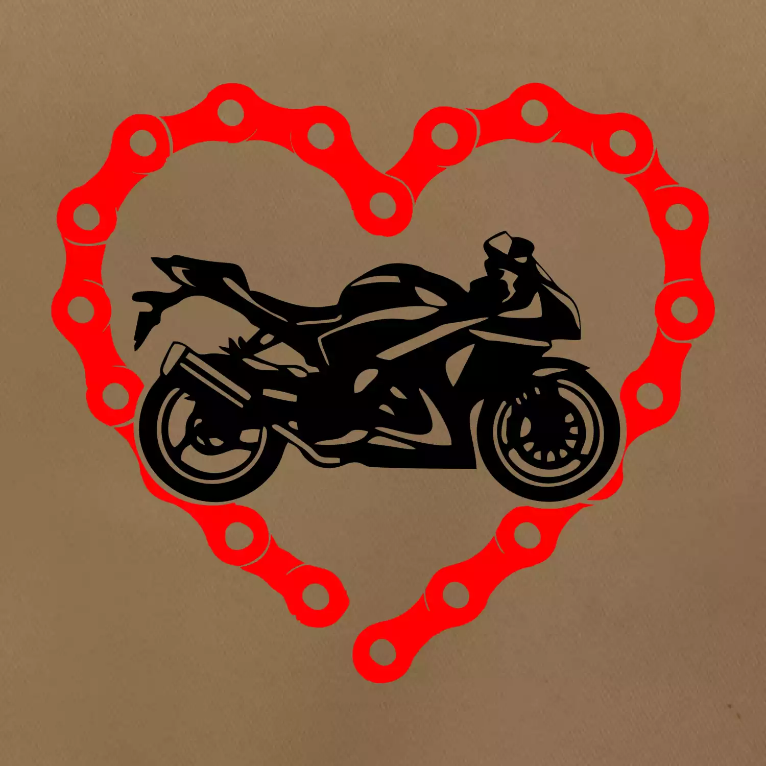 Moto srdce řetěz - silniční